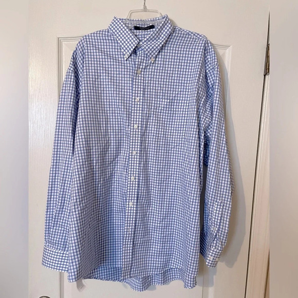 Louisiana Lodge 100% Cotton Blue Checked Wrinkle Free Button Down Size XXL - Picture 1 of 5